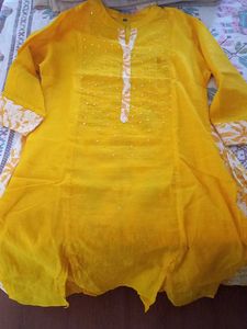 Elegant Yellow Kurti ( 2 piece Kurta)