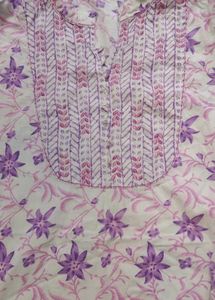 💜Lavender Floral Kurta