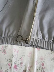 Grey Hooded Zip-Up Jacket