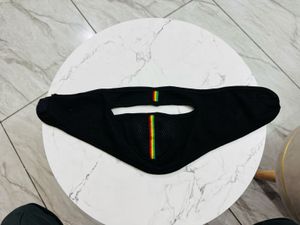 Stylish Black Face Mask with Rasta Stripes