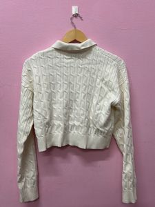 Cute Embroidered Bear Knit Top