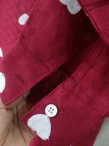 Maroon Heart Print shirt