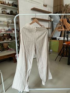 High-Waisted PINSTRIPE Striped Linen trouser