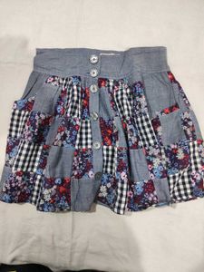 Patchwork Flared Skirt