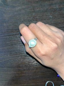 Elegant Pearl Wire Wrapped Ring