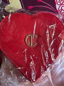 Charlotte Tilbury Red Heart Shape Clutch Bag