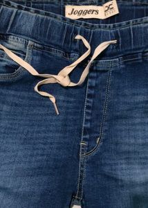 Distressed Blue Denim Joggers