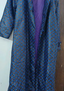 Stylish Blue Floral Coat