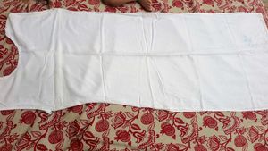 Yellow &amp; White Straight Kurti with Shrug | M Size