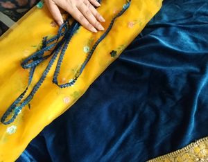 Velvet Fabric With Net Dupatta