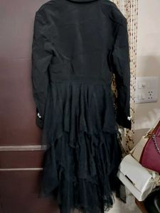 Black Modelling Style Ruffle Dress
