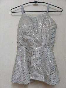 Sparkly Silver Sequin Top