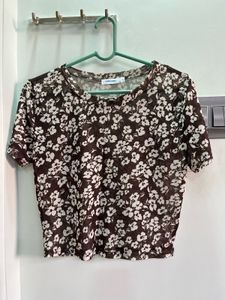 Floral Mesh Sheer Top