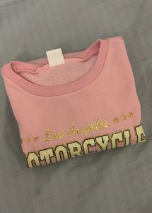 Pink Motorcycle Graphic Sweatshirt