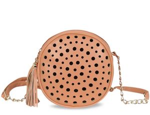 Round Perforated Crossbody Bag