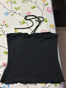 Black Halter Neck Tube Top