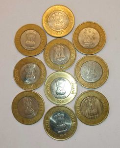 Set Of 10 Ten Rupee Coins