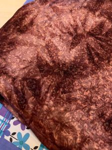 Wine Brocade Dress with Bell Sleeves