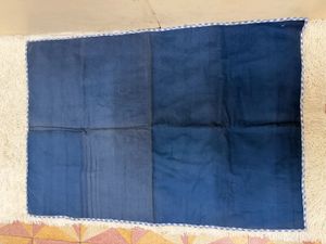 Unique Hand-Painted Blue Blanket