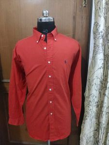 Ralph Lauren Men's Orange Button-Down Shirt