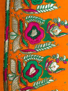 Orange Suit With Print Contrast  Bottom