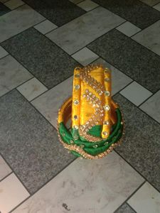 Beautiful  Green And Yellow Thread Bangles Combo