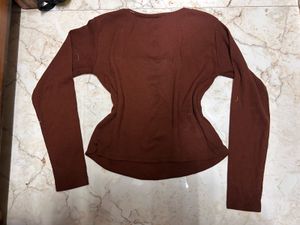 Brown Long Sleeve Top