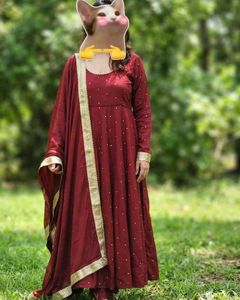 Elegant Maroon Anarkali Suit Set