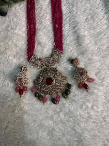 Elegant Beaded Necklace and Earring Set