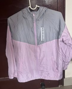 Pastel Lavender &amp; Grey Lightweight Hooded Jacket