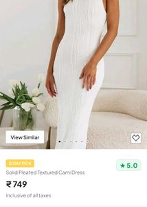 White Textured Cami Dress