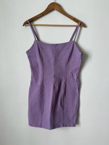 Purple Spaghetti Strap Mini Dress