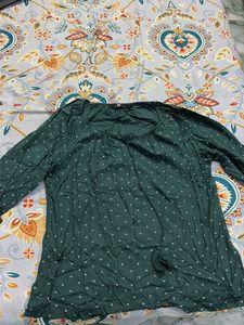 Elegant Dark Green Printed Top