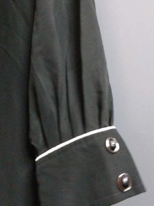 Black Ethnic Gown with White Piping