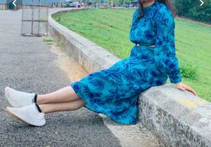 Vibrant Blue Floral Maxi Dress