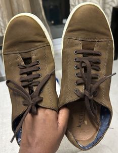 FREE DELIVERY Stylish Brown Leather Sneakers