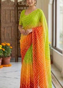 Vibrant Ombre Leheriya Saree