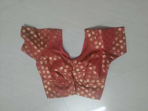 Red Blouse with Golden Polka Dots