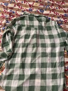 Green Plaid Button-Up Shirt