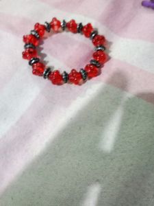 Red Colour Earrings, Bracelet And Ring Set
