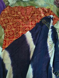 Red Gazi Silk Kurta Set