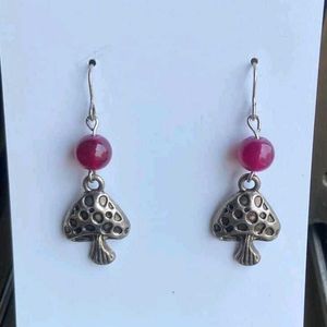 Handmade Mushroom Bead Earrings