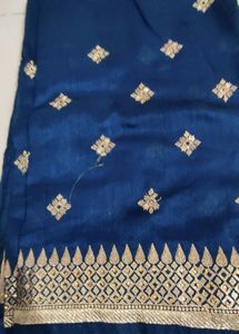 Embroidery Light Weight Saree With Blause One Time