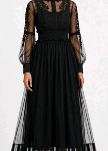 Black Sheer Sleeve Mini Dress
