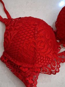 34C Lace Red Bra