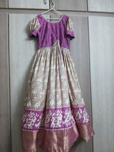 Beautiful Purple & Beige Ethnic frock