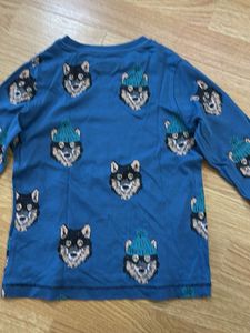 M&amp;S Kids Wolf Print Long Sleeve T-Shirt