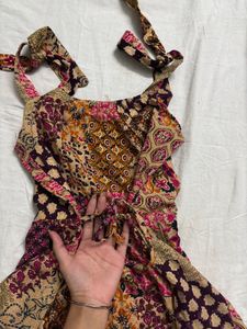 Indo western tie strap top