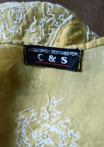 Yellow Embroidered Chikankari Kurta
