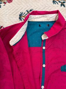Pink Oversized Button-Up Shirt